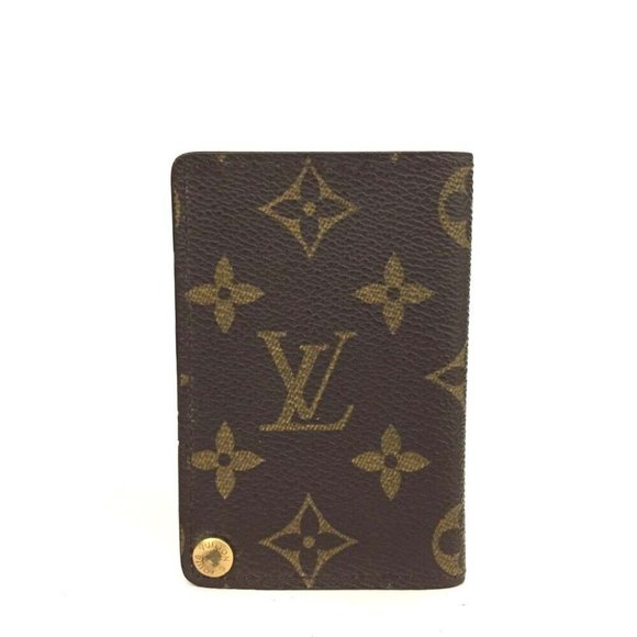 471181N Louis Vuitton Wallet Card Case Porte Billets Pression Brown Monogram - Picture 2 of 9